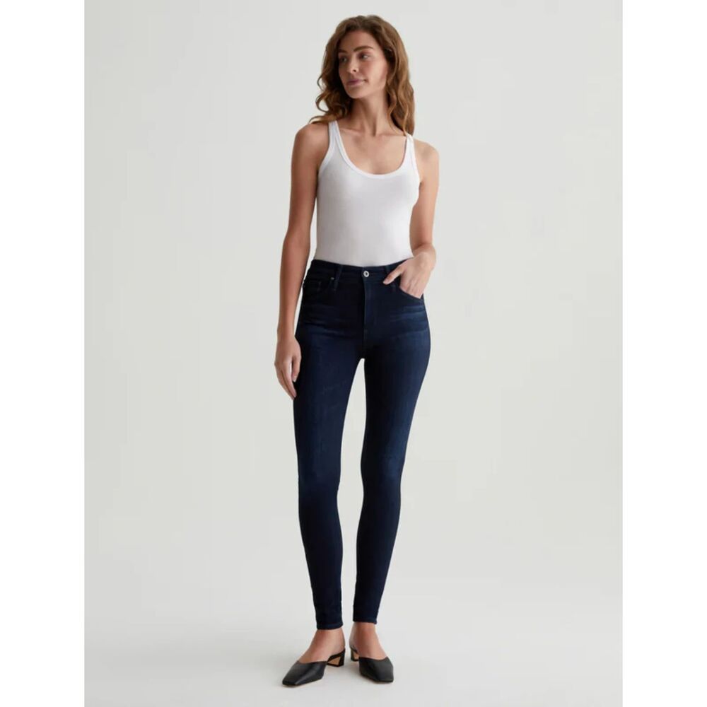 29r AG Adriano Goldschmied The Farrah High Rise Skinny Dark Wash Blue Skinny